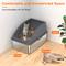 Show in main carousel: Invenho Stainless Steel Non Clumping High Sided Cat Litter Box with Lid, XX-Large: 22.85-in, Dark Gray slide 6 of 9