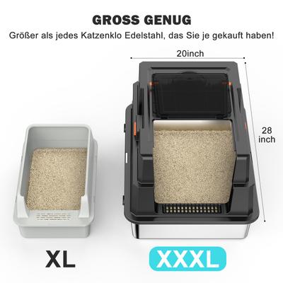 Show full view: Invenho Enclosed High Sided Cat Litter Box, XXX-Large, Dark Gray slide 3 of 10