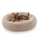 Invenho Dog & Cat Bed with Washable Removable Cover, Beige, 23 x 23 x 8-in