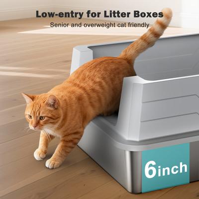 Show full view: Invenho High Sided Cat Litter Box, XXX-Large, Silver Gray slide 5 of 9