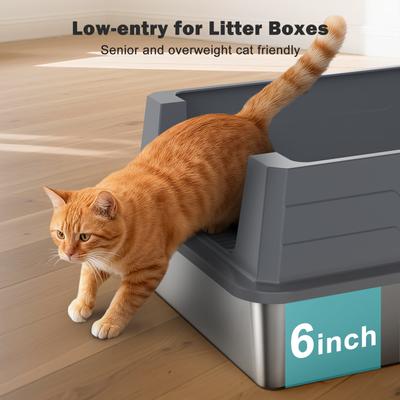 Show full view: Invenho High Sided Cat Litter Box, XXX-Large, Dark Gray slide 5 of 9