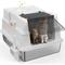 Show in main carousel: Invenho Enclosed High Sided Cat Litter Box, XXX-Large, Silver Gray slide 1 of 10