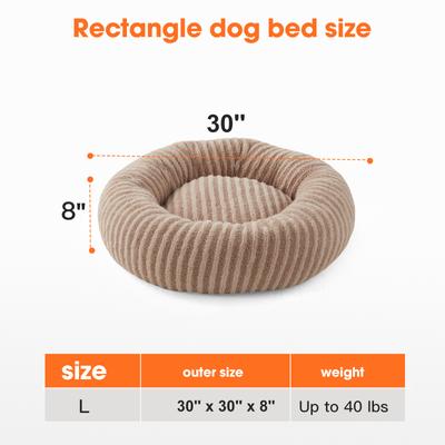 Show full view: Invenho Dog & Cat Bed with Washable Removable Cover, Beige, 30 x 30 x 8-in slide 7 of 8