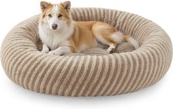 Invenho Dog & Cat Bed with Washable Removable Cover, Beige, 36 x 36 x 10-in