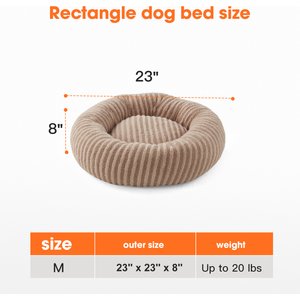 Invenho Dog & Cat Bed with Washable Removable Cover, Beige, 23 x 23 x 8-in