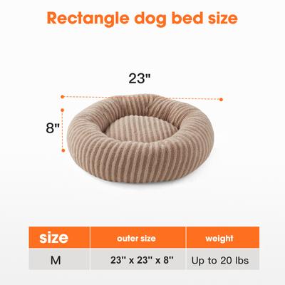 Show full view: Invenho Dog & Cat Bed with Washable Removable Cover, Beige, 23 x 23 x 8-in slide 6 of 7