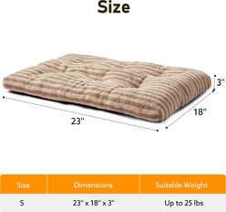 JOEJOY Teddy Rabbit Fur Strips Anti-Slip Bottom Dog & Cat Bed pad with Removable Cover, Beige, 23 × 18 × 3-in slide 2 of 8