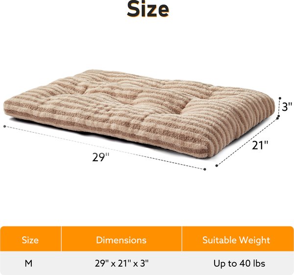 Show full view: JOEJOY Teddy Rabbit Fur Strips Anti-Slip Bottom Dog & Cat Bed pad with Removable Cover, Beige, 29 × 21 × 3-in slide 8 of 8