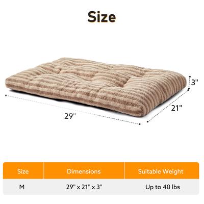 Show full view: JOEJOY Teddy Rabbit Fur Strips Anti-Slip Bottom Dog & Cat Bed pad with Removable Cover, Beige, 29 × 21 × 3-in slide 8 of 9