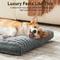 Show in main carousel: JOEJOY Teddy Rabbit Fur Strips Anti-Slip Bottom Dog & Cat Bed pad with Removable Cover, Grey, 23 × 18 × 3-in slide 4 of 11
