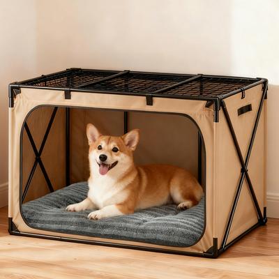 Show full view: JOEJOY Teddy Rabbit Fur Strips Anti-Slip Bottom Dog & Cat Bed pad with Removable Cover, Grey, 23 × 18 × 3-in slide 5 of 11