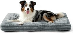 JOEJOY Teddy Rabbit Fur Strips Anti-Slip Bottom Dog & Cat Bed pad with Removable Cover, Grey, 35 × 23 × 4-in