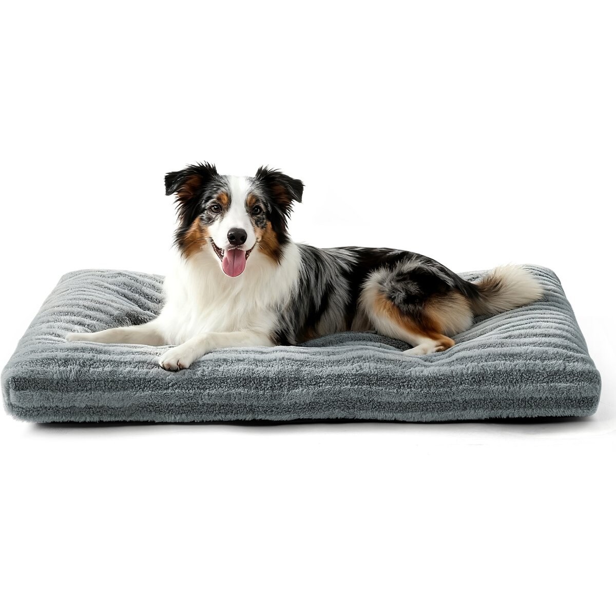 JOEJOY Teddy Rabbit Fur Strips Anti-Slip Bottom Dog & Cat Bed pad, Gray, 35-in