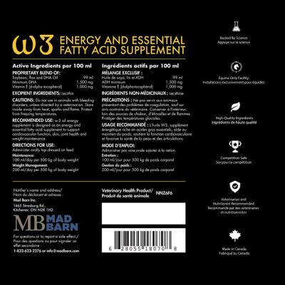 Show full view: Mad Barn W-3 Oil DHA-Enriched Fat Source of Omega-3s Horse Supplement, 5-l box slide 2 of 4