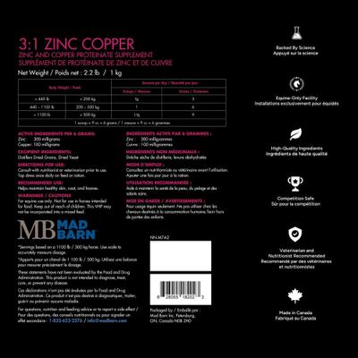 Show full view: Mad Barn 3:1 Zinc Copper Organic Trace Minerals for Hoof & Metabolic Health Horse Powder Supplement, 2.2-lb bag slide 2 of 4