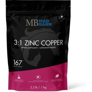 Mad Barn 3:1 Zinc Copper Organic Trace Minerals for Hoof & Metabolic Health Horse Powder Supplement, 2.2-lb bag