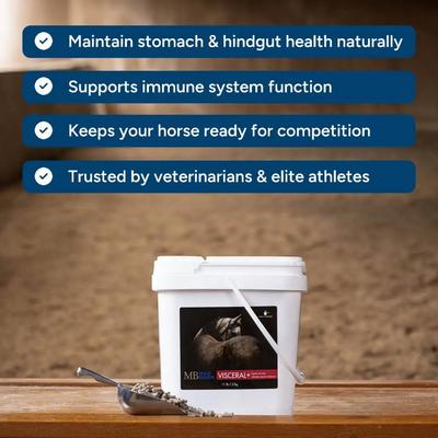 Show full view: Mad Barn Visceral+ Gut Gastric & Immune Support Horse Pellet Supplement, 5.5-lb bucket slide 4 of 4
