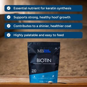 Mad Barn Biotin Hoof Health & Coat Quality Horse Powder Supplement, 2.2-lb bag