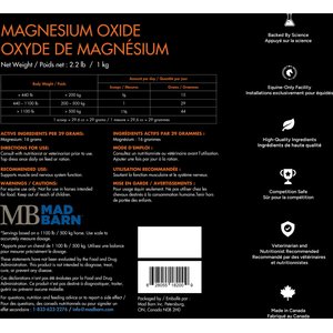 Mad Barn Magnesium Oxide Muscle Relaxation & Nerves Horse Powder Supplement, 11-lb bucket