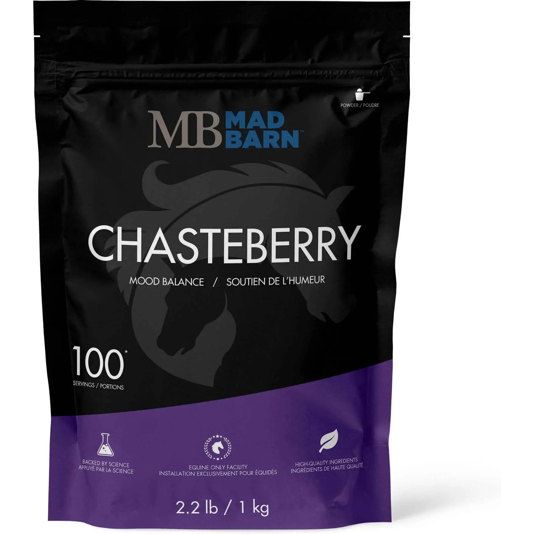 Mad Barn Chasteberry Hormone Health & Mood Balance Horse Powder Supplement, 2.2-lb bag
