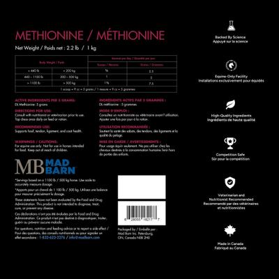 Show full view: Mad Barn DL-Methionine Pure Amino Acid Horse Powder Supplement, 2.2-lb bag slide 2 of 2