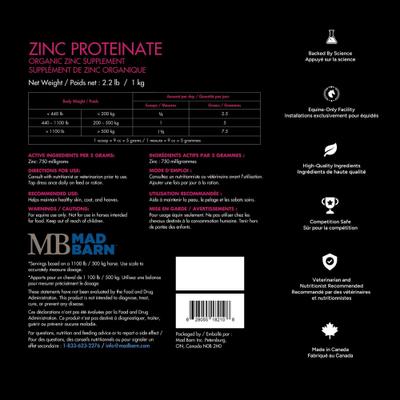 Show full view: Mad Barn Zinc Proteinate Organic Trace Mineral Horse Powder Supplement, 2.2-lb bag slide 2 of 3