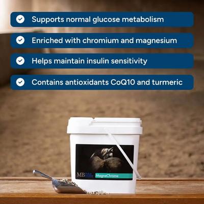 Show full view: Mad Barn MagneChrome Metabolic Health Horse Pellet Supplement, 11-lb bucket slide 3 of 3