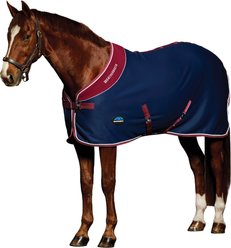WeatherBeeta Opulence Show Standard Neck Horse Sheet, Navy/Burgundy, 81-in slide 2 of 5