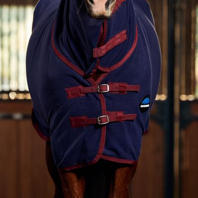 Show full view: WeatherBeeta Anti-Static Fleece Combo Neck Horse Cooler, Navy/Burgundy, 75-in slide 3 of 8