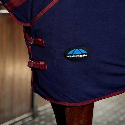 Show full view: WeatherBeeta Anti-Static Fleece Combo Neck Horse Cooler, Navy/Burgundy, 75-in slide 4 of 8