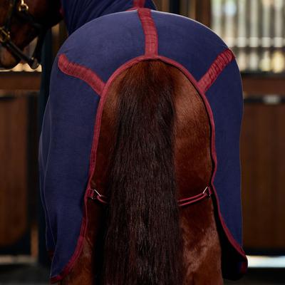 Show full view: WeatherBeeta Anti-Static Fleece Combo Neck Horse Cooler, Navy/Burgundy, 75-in slide 6 of 8