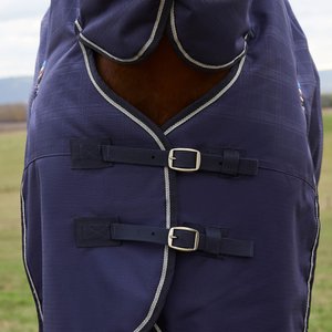 WeatherBeeta ComFiTec Prelim Combo Neck 0G Horse Turnout, Navy Embossed Plaid, 69-in
