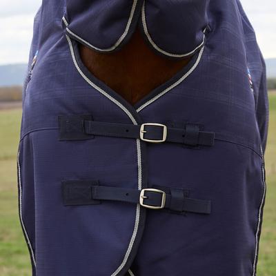 Show full view: WeatherBeeta ComFiTec Prelim Combo Neck 0G Horse Turnout, Navy Embossed Plaid, 81-in slide 3 of 9