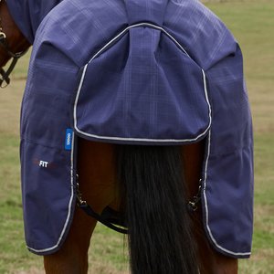 WeatherBeeta ComFiTec Prelim Combo Neck 0G Horse Turnout, Navy Embossed Plaid, 69-in