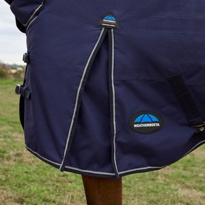WeatherBeeta ComFiTec Prelim Combo Neck 0G Horse Turnout, Navy Embossed Plaid, 69-in
