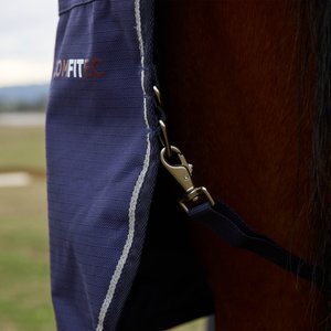 WeatherBeeta ComFiTec Prelim Combo Neck 0G Horse Turnout, Navy Embossed Plaid, 69-in