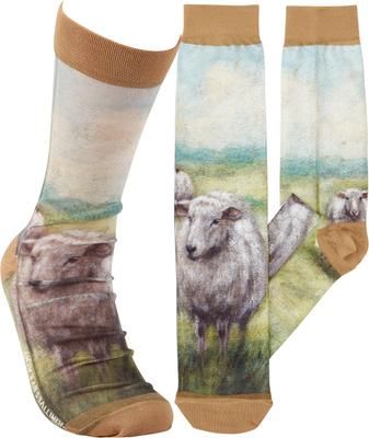 Show full view: Primitives By Kathy White Sheep Socks, Multicolor slide 2 of 4
