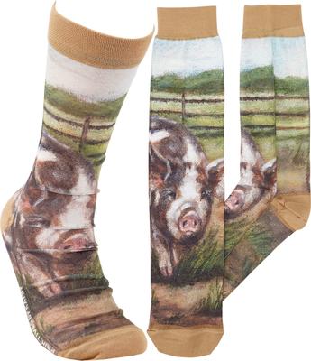 Show full view: Primitives By Kathy Kune Kune Pig Socks, Multicolor slide 2 of 4