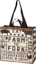 Primitives By Kathy Farm To Fork Small Pet Market Tote Bag, Multicolor, 15.50 x 15.25 x 6-in