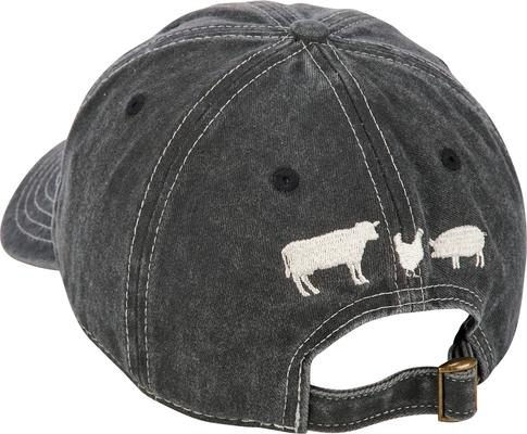 Show full view: Primitives By Kathy Farm Life Small Pet Baseball Cap, Black slide 2 of 4