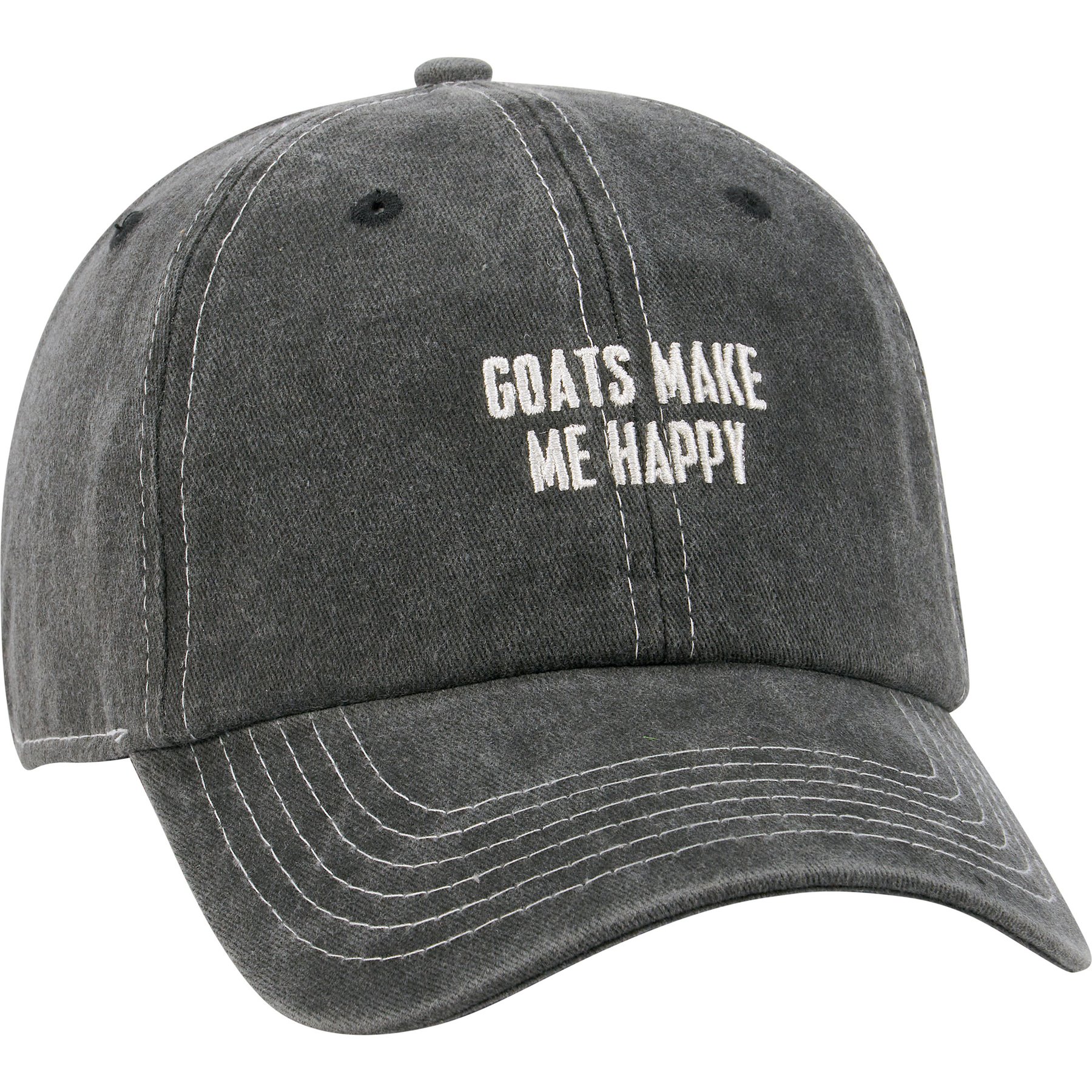 Primitives By Kathy Make Me Happy Small Pet Baseball Cap, Black