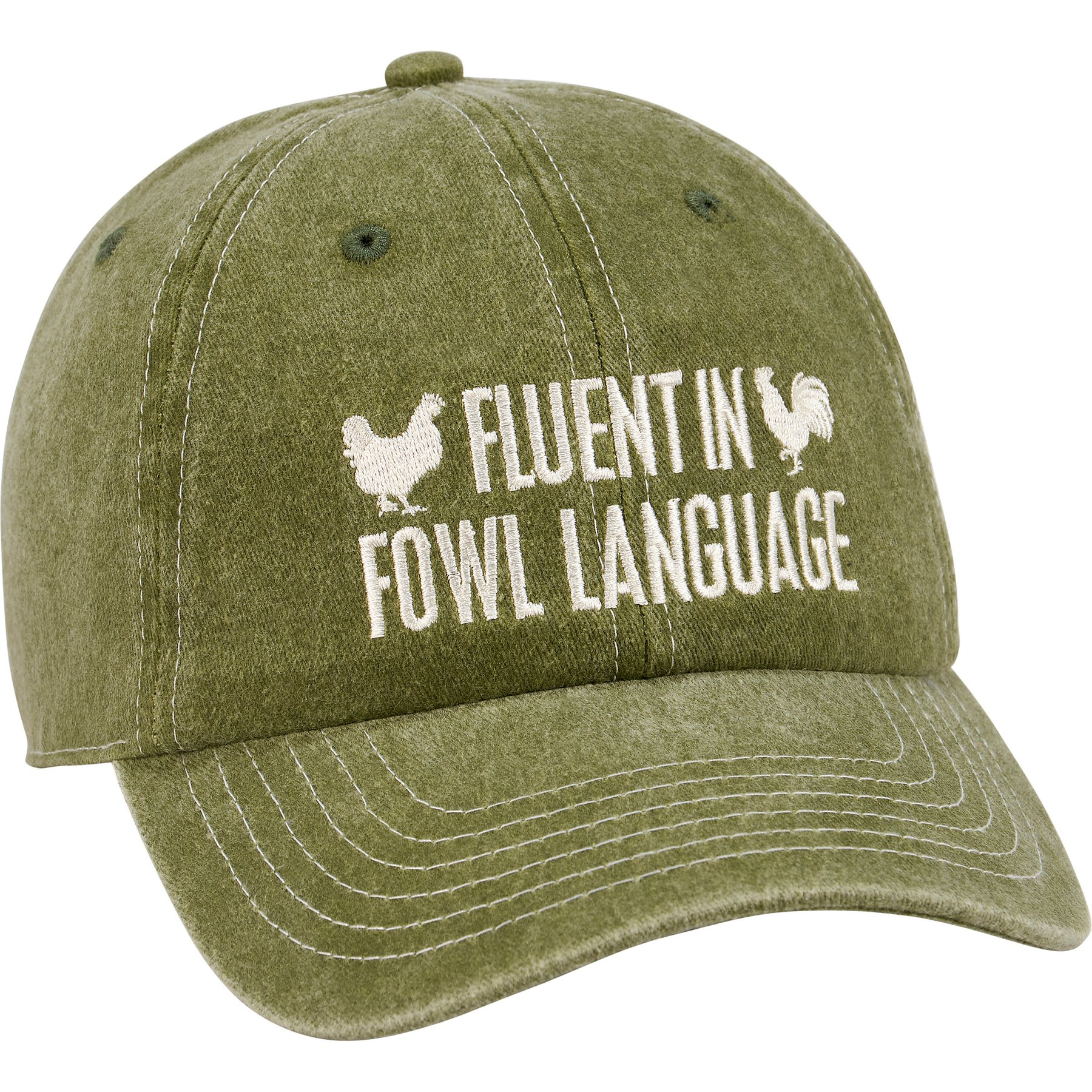 Primitives By Kathy Fluent In Fowl Language Small Pet Baseball Cap, Green