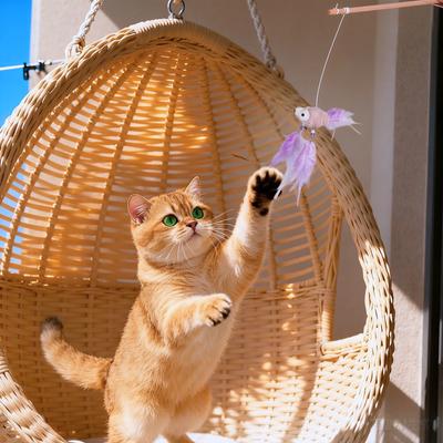 Show full view: Happy & Polly Goldfish Princess Cat Teaser Wand, Purple slide 8 of 9