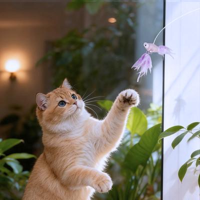 Show full view: Happy & Polly Goldfish Princess Cat Teaser Wand, Purple slide 7 of 9