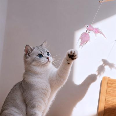 Show full view: Happy & Polly Goldfish Princess Cat Teaser Wand, Pink slide 7 of 9