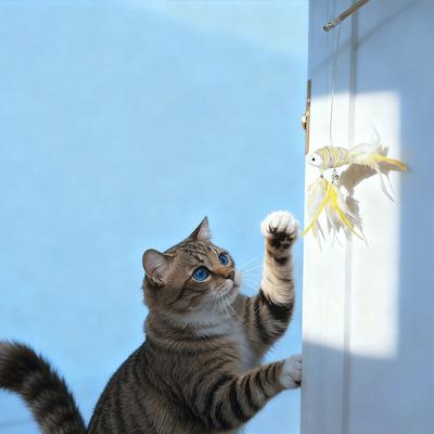 Show full view: Happy & Polly Goldfish Princess Cat Teaser Wand, Yellow slide 7 of 9