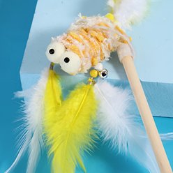 Happy & Polly Goldfish Princess Cat Teaser Wand, Yellow