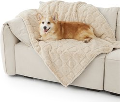 Bedsure Washable Fleece Dog & Cat Blanket, White Heart, Large