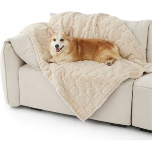 Bedsure Washable Fleece Dog & Cat Blanket, White Heart, Large
