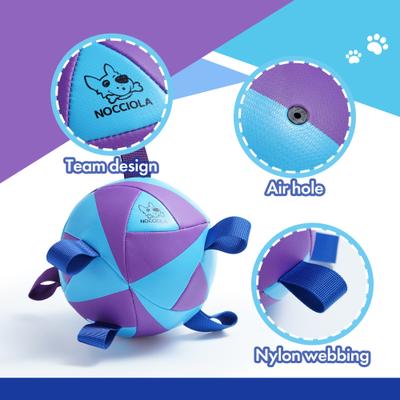 Show full view: Nocciola Nebula Soccer Interactive Durable Tug & Fetch Squeaky Ball Dog Toy, Galaxy Blue & Purple, Medium: 6-in slide 2 of 6